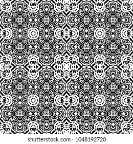Engraving endless abstract monochrome pattern. Texture for certificate or diploma, currency and money design. Single-leaf woodcut, xylography, printmaking. Vector Illustration