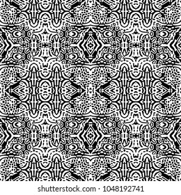 Engraving endless abstract monochrome pattern. Texture for certificate or diploma, currency and money design. Single-leaf woodcut, xylography, printmaking. Vector Illustration