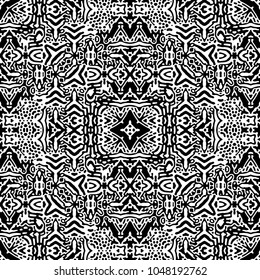 Engraving endless abstract monochrome pattern. Texture for certificate or diploma, currency and money design. Single-leaf woodcut, xylography, printmaking. Vector Illustration