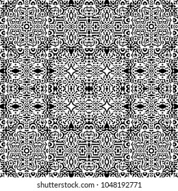 Engraving endless abstract monochrome pattern. Texture for certificate or diploma, currency and money design. Single-leaf woodcut, xylography, printmaking. Vector Illustration