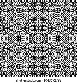 Engraving endless abstract monochrome pattern. Texture for certificate or diploma, currency and money design. Single-leaf woodcut, xylography, printmaking. Vector Illustration