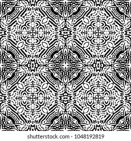 Engraving endless abstract monochrome pattern. Texture for certificate or diploma, currency and money design. Single-leaf woodcut, xylography, printmaking. Vector Illustration