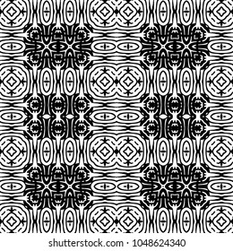 Engraving endless abstract monochrome pattern. Texture for certificate or diploma, currency and money design. Single-leaf woodcut, xylography, printmaking. Vector Illustration