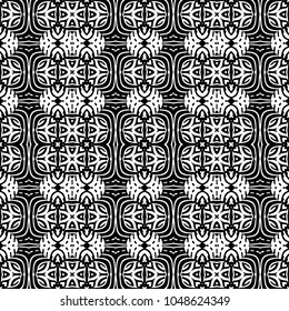 Engraving endless abstract monochrome pattern. Texture for certificate or diploma, currency and money design. Single-leaf woodcut, xylography, printmaking. Vector Illustration