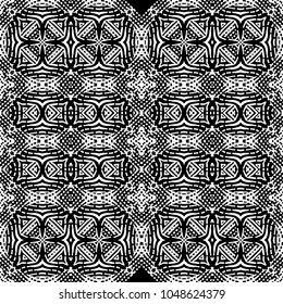 Engraving endless abstract monochrome pattern. Texture for certificate or diploma, currency and money design. Single-leaf woodcut, xylography, printmaking. Vector Illustration