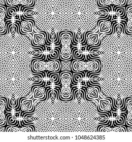 Engraving endless abstract monochrome pattern. Texture for certificate or diploma, currency and money design. Single-leaf woodcut, xylography, printmaking. Vector Illustration