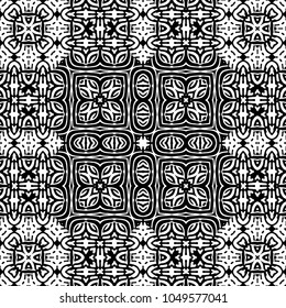 Engraving endless abstract monochrome pattern. Texture for certificate or diploma, currency and money design. Single-leaf woodcut, xylography, printmaking. Vector Illustration