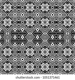 Engraving endless abstract monochrome pattern. Texture for certificate or diploma, currency and money design. Single-leaf woodcut, xylography, printmaking. Vector Illustration