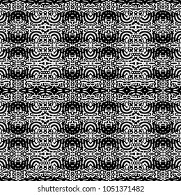 Engraving endless abstract monochrome pattern. Texture for certificate or diploma, currency and money design. Single-leaf woodcut, xylography, printmaking. Vector Illustration