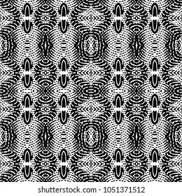 Engraving endless abstract monochrome pattern. Texture for certificate or diploma, currency and money design. Single-leaf woodcut, xylography, printmaking. Vector Illustration