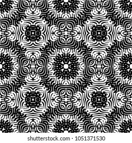 Engraving endless abstract monochrome pattern. Texture for certificate or diploma, currency and money design. Single-leaf woodcut, xylography, printmaking. Vector Illustration