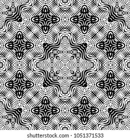 Engraving endless abstract monochrome pattern. Texture for certificate or diploma, currency and money design. Single-leaf woodcut, xylography, printmaking. Vector Illustration