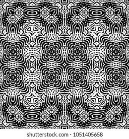 Engraving endless abstract monochrome pattern. Texture for certificate or diploma, currency and money design. Single-leaf woodcut, xylography, printmaking. Vector Illustration