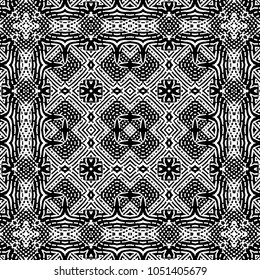 Engraving endless abstract monochrome pattern. Texture for certificate or diploma, currency and money design. Single-leaf woodcut, xylography, printmaking. Vector Illustration