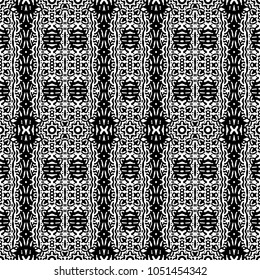 Engraving endless abstract monochrome pattern. Texture for certificate or diploma, currency and money design. Single-leaf woodcut, xylography, printmaking. Vector Illustration