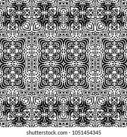 Engraving endless abstract monochrome pattern. Texture for certificate or diploma, currency and money design. Single-leaf woodcut, xylography, printmaking. Vector Illustration