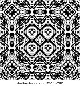 Engraving endless abstract monochrome pattern. Texture for certificate or diploma, currency and money design. Single-leaf woodcut, xylography, printmaking. Vector Illustration