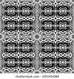 Engraving endless abstract monochrome pattern. Texture for certificate or diploma, currency and money design. Single-leaf woodcut, xylography, printmaking. Vector Illustration