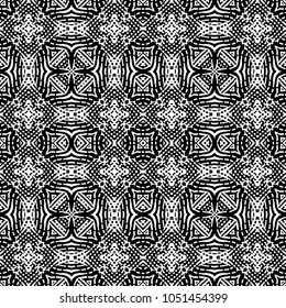 Engraving endless abstract monochrome pattern. Texture for certificate or diploma, currency and money design. Single-leaf woodcut, xylography, printmaking. Vector Illustration