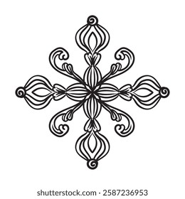 Engraving floral decorative design element. Vintage baroque scroll ornament. Antique style swirl retro pattern. Filigree calligraphy hand drawing vector illustration. For decoration, print and design