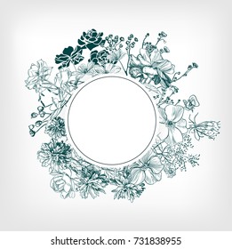 Circle Flower Frame Images Stock Photos Vectors Shutterstock