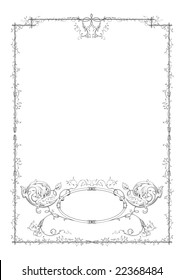 Engraving frame ornament vector