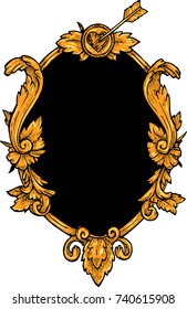 engraving frame vintage