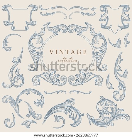 Engraving frames clipart. Botanical wreaths and borders for wedding vintage invitations. Line art hand drawing, Victorian illustration
