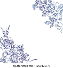 Engraving Hand Drawn Floral Background