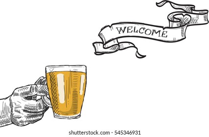 Engraving illustration for invite card