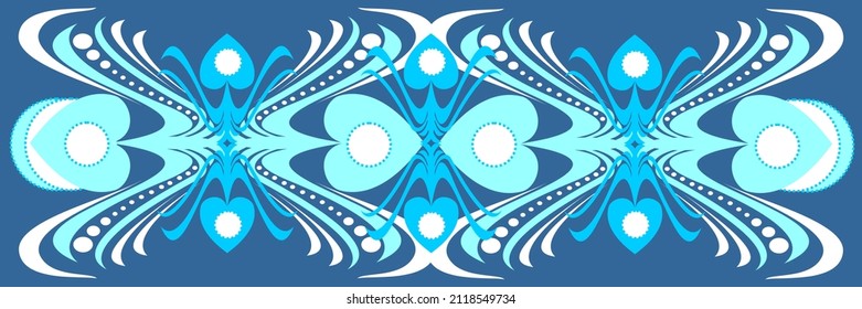 Engraving illustration vector background, Heart engraving theme using a blue and white combination base color