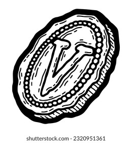 Engraving money. Stack drawing, casino line art pile, salary, financial abundance, business. Vector black illustration 