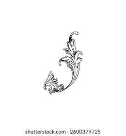 Engraving ornament, Vintage Baroque Victorian Border, Arabesque Frame, Ornate Damask, can use for Decoration, Interior, Wallpaper, Motif Pattern or Graphic Design Element. Vector Illustration