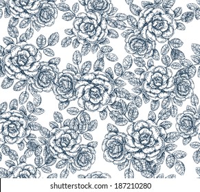 Engraving Roses Wallpaper
