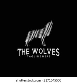 Engraving Scratching Vintage Wolf Logo Illustration