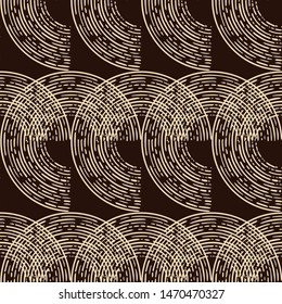 Engraving. Seamless pattern of hand drawn linear hatching. Polka dots. Old paper. Vector illustration. Can be used for wallpaper, textile, invitation card, wrapping, web page background.