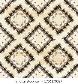 Engraving. Seamless pattern of hand drawn linear hatching. Old paper. Vector illustration for web design or print.