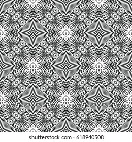 Engraving seamless pattern. Print, cloth design, wallpaper. Vector illustration.