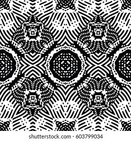 Engraving seamless pattern. The protective layer for banknotes, diplomas and certificates. Vector illustration