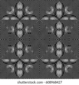 Engraving seamless pattern. The protective layer for banknotes, diplomas and certificates. Vector illustration