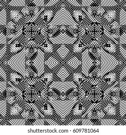 Engraving seamless pattern. The protective layer for banknotes, diplomas and certificates. Vector illustration