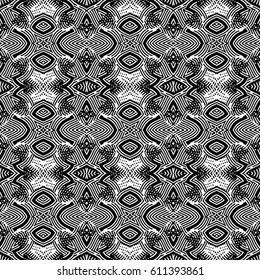 Engraving seamless pattern. The protective layer for banknotes, diplomas and certificates. Vector illustration