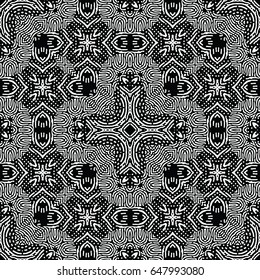 Engraving seamless pattern. The protective layer for banknotes, diplomas and certificates. Vector illustration
