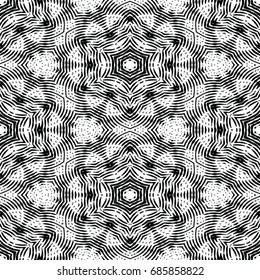 Engraving seamless pattern. The protective layer for banknotes, diplomas and certificates. Vector illustration