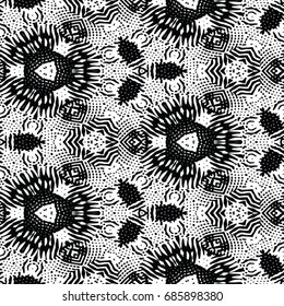 Engraving seamless pattern. The protective layer for banknotes, diplomas and certificates. Vector illustration