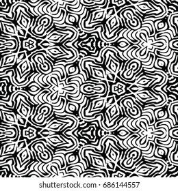Engraving seamless pattern. The protective layer for banknotes, diplomas and certificates. Vector illustration
