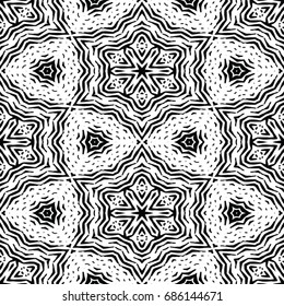 Engraving seamless pattern. The protective layer for banknotes, diplomas and certificates. Vector illustration