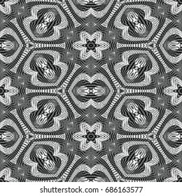 Engraving seamless pattern. The protective layer for banknotes, diplomas and certificates. Vector illustration