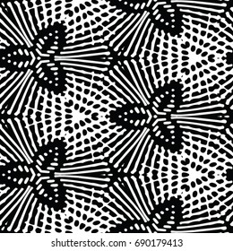 Engraving seamless pattern. The protective layer for banknotes, diplomas and certificates. Vector illustration