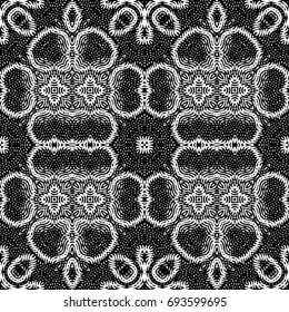 Engraving seamless pattern. The protective layer for banknotes, diplomas and certificates. Vector illustration